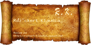 Rückert Klaudia névjegykártya