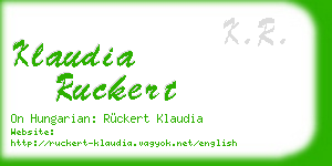 klaudia ruckert business card